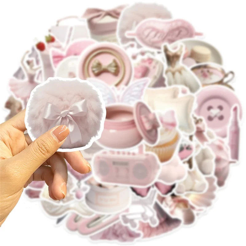 10/30/50PCS Kawaii Pink Ballet PVC Sticker Aesthetic Korean Stationery Decoration Scrapbooking School Supplies
