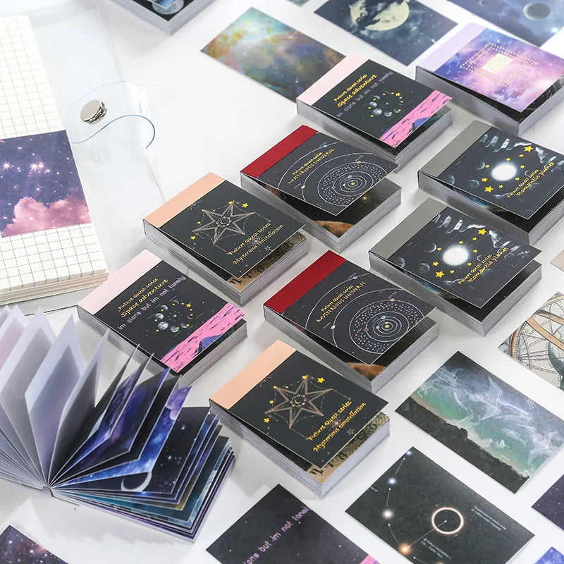 50Pcs/1Lot Kawaii Stationery Stickers Cosmic Starry Sky Diary Planner Junk Journal Stickers Scrapbook Craft Sticker