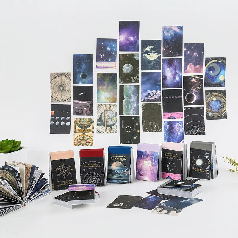 50Pcs/1Lot Kawaii Stationery Stickers Cosmic Starry Sky Diary Planner Junk Journal Stickers Scrapbook Craft Sticker