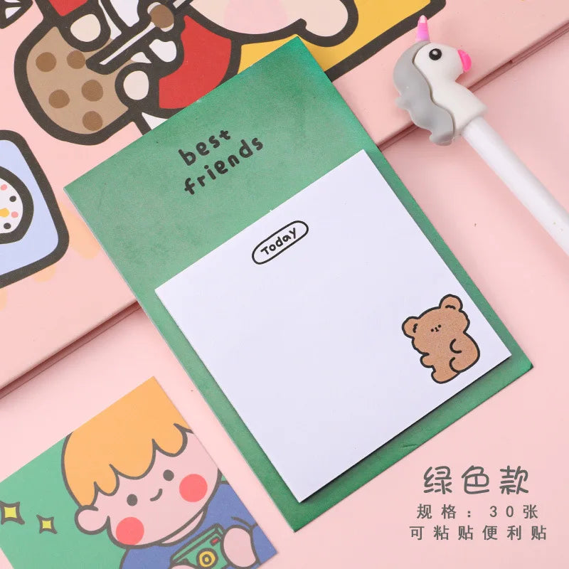 1 PCS Adhesive Cute Kawaii Bunny Bear Sticky Notes Notepad Memo Pad Office School Supply Stationery Notebook Sticker