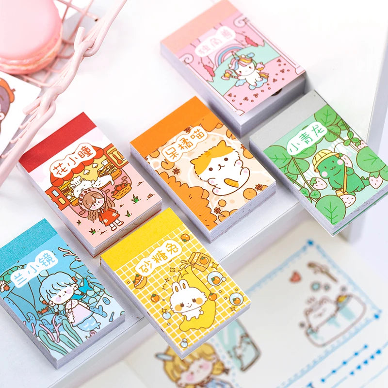 Yoofun 50 Sheets Small Meatball Series Different Patterns Mini Sticker Book Kawaii Planner Decor Stationery