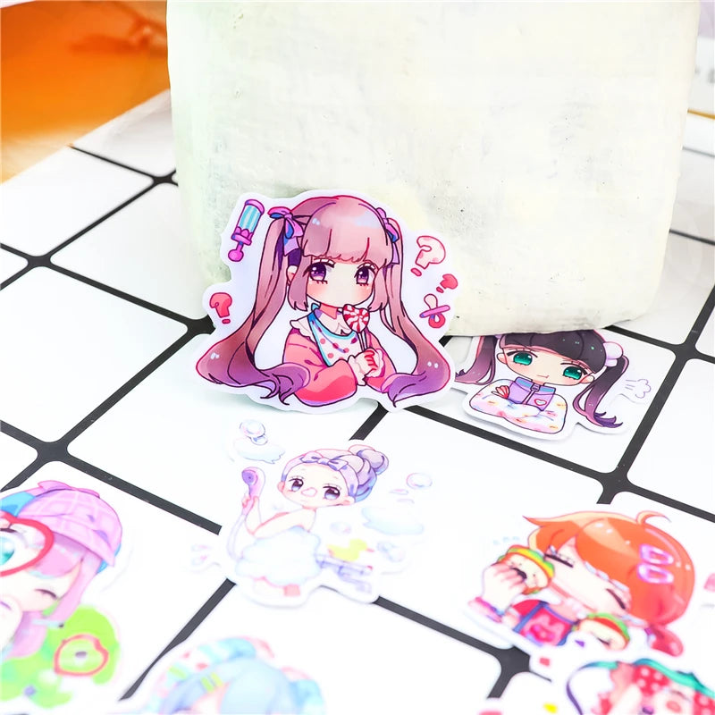 Stickers 40Pcs Cute Girl Paper Stickers Scrapbooking Decoration DIY Toy Phoneablum Diary Label Sticker Kawaii Stationery