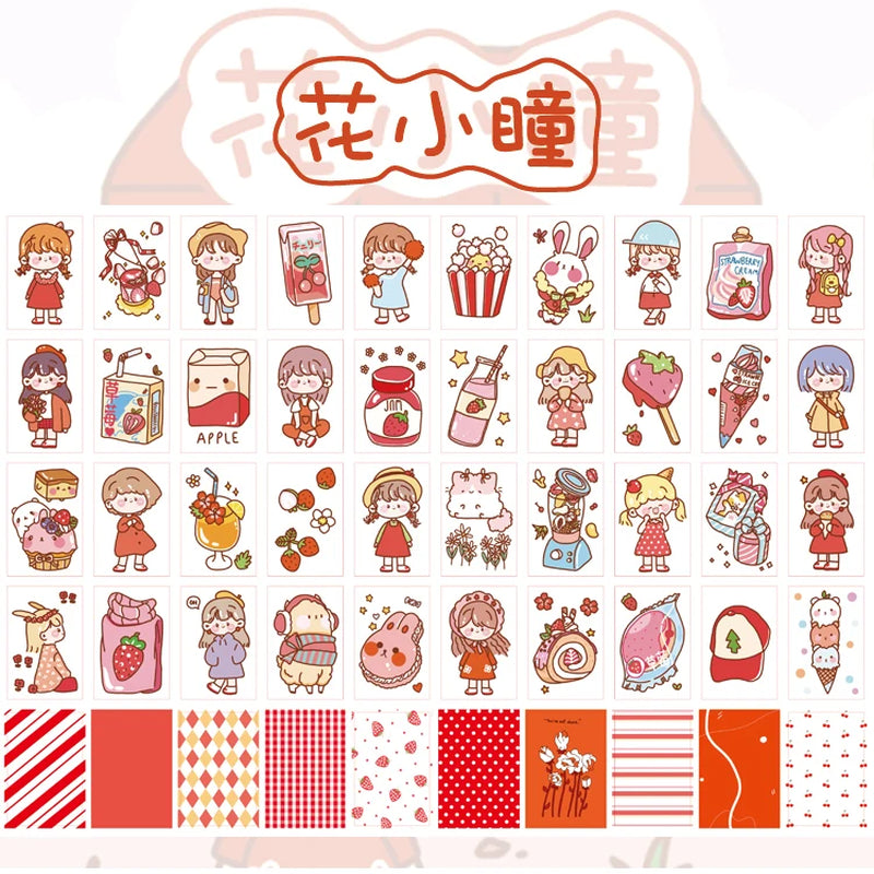 Yoofun 50 Sheets Small Meatball Series Different Patterns Mini Sticker Book Kawaii Planner Decor Stationery