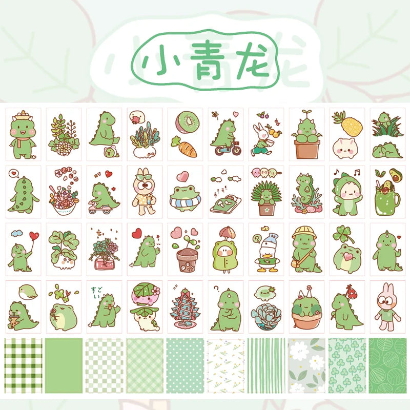 Yoofun 50 Sheets Small Meatball Series Different Patterns Mini Sticker Book Kawaii Planner Decor Stationery