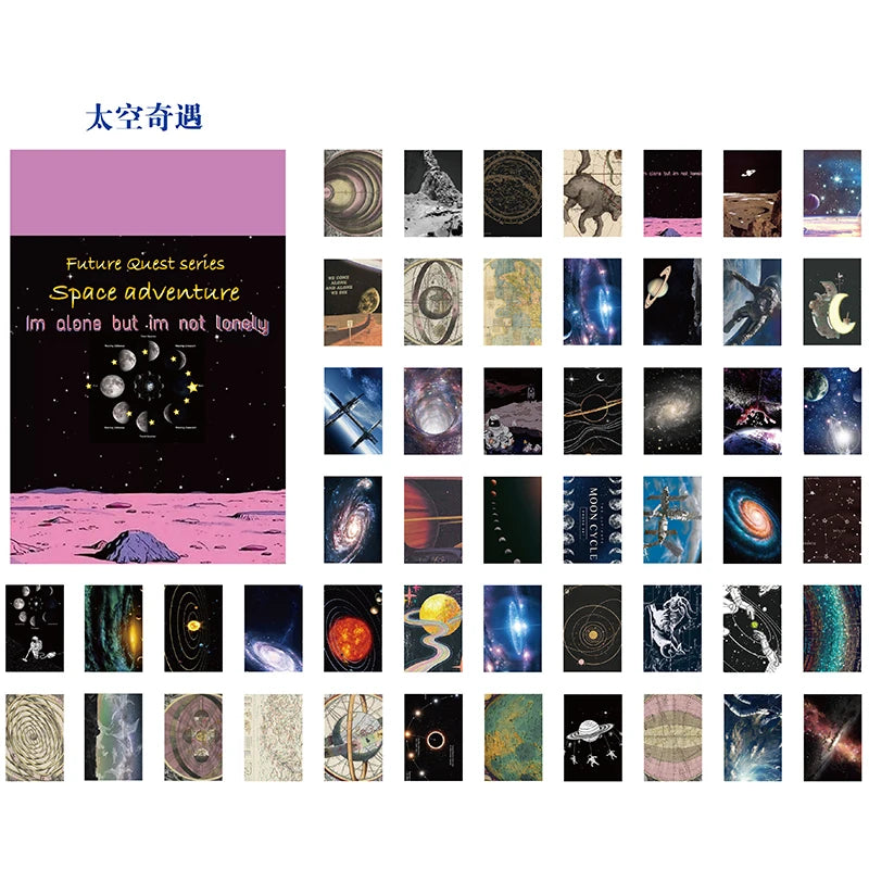 50Pcs/1Lot Kawaii Stationery Stickers Cosmic Starry Sky Diary Planner Junk Journal Stickers Scrapbook Craft Sticker