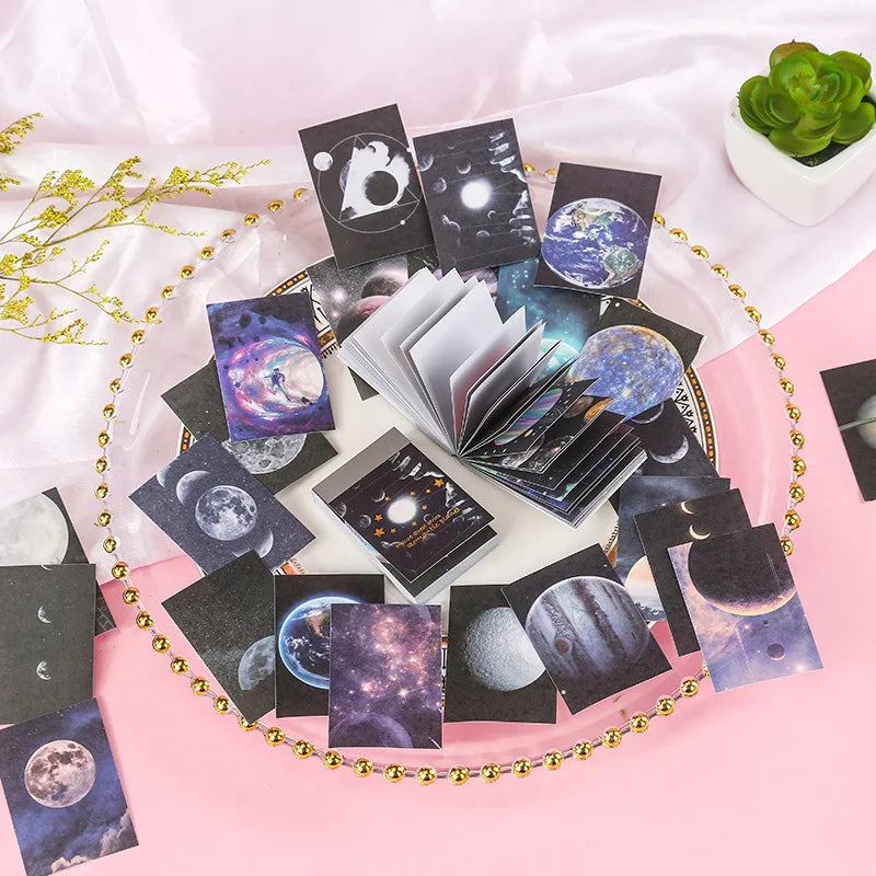 50Pcs/1Lot Kawaii Stationery Stickers Cosmic Starry Sky Diary Planner Junk Journal Stickers Scrapbook Craft Sticker