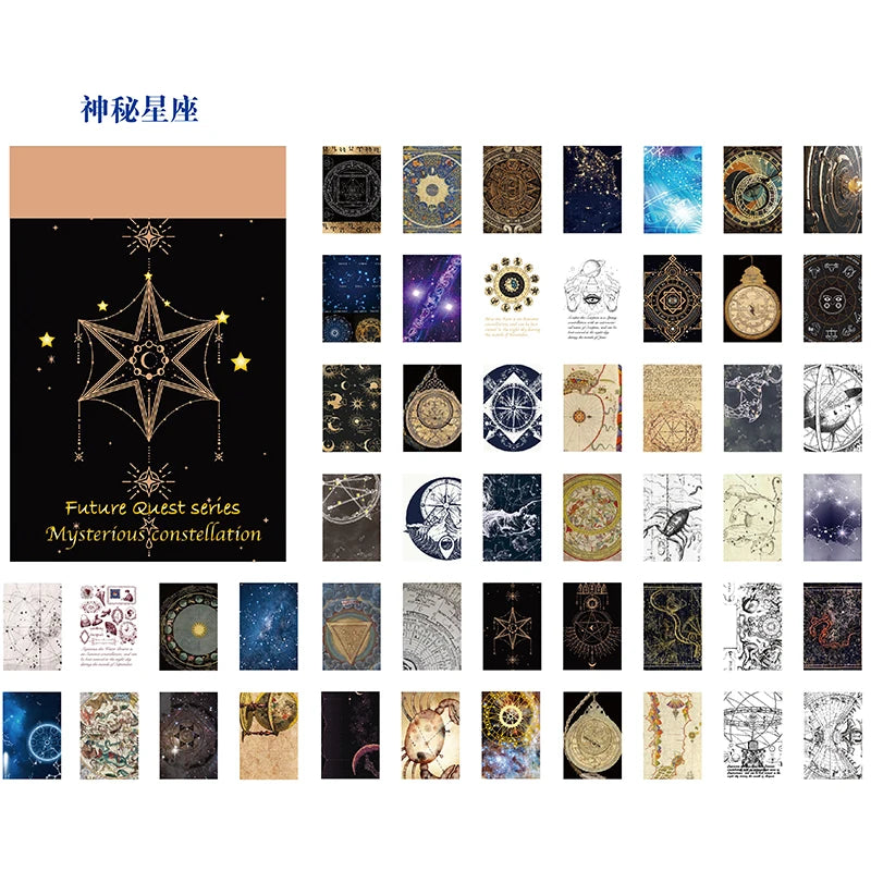 50Pcs/1Lot Kawaii Stationery Stickers Cosmic Starry Sky Diary Planner Junk Journal Stickers Scrapbook Craft Sticker