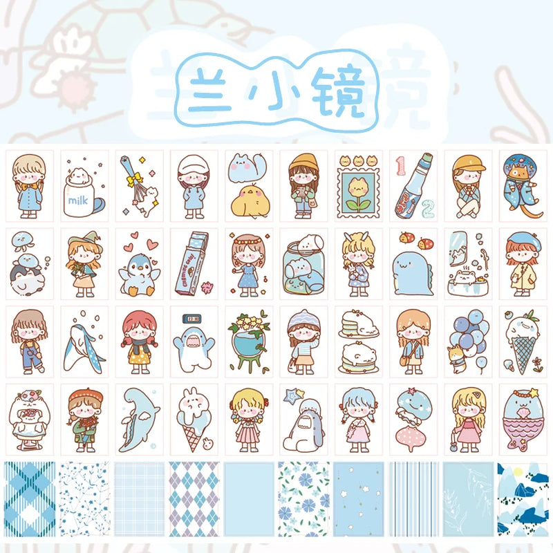 Yoofun 50 Sheets Small Meatball Series Different Patterns Mini Sticker Book Kawaii Planner Decor Stationery