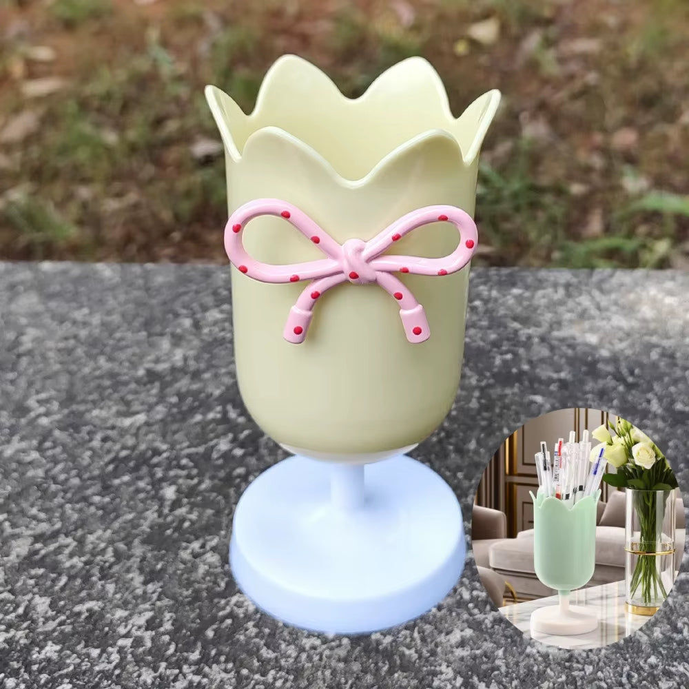Cute Pencil Head Shape Pen Holder Pencil Storage Box Student Desktop Office Household Multifunctional Makeup Brush Organizer Box