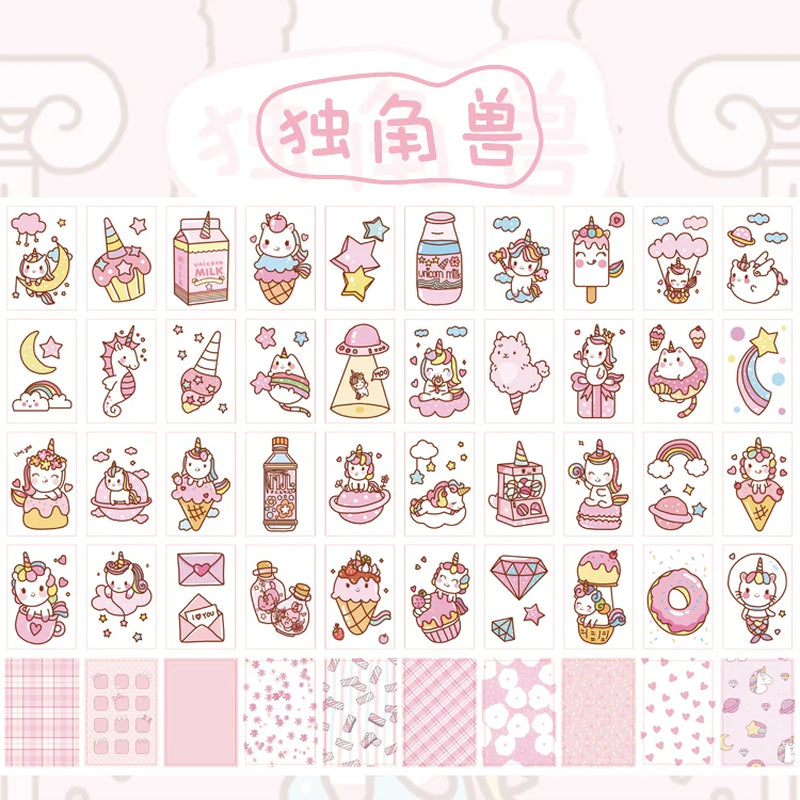 Yoofun 50 Sheets Small Meatball Series Different Patterns Mini Sticker Book Kawaii Planner Decor Stationery