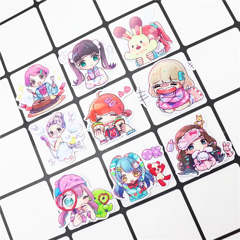 Stickers 40Pcs Cute Girl Paper Stickers Scrapbooking Decoration DIY Toy Phoneablum Diary Label Sticker Kawaii Stationery