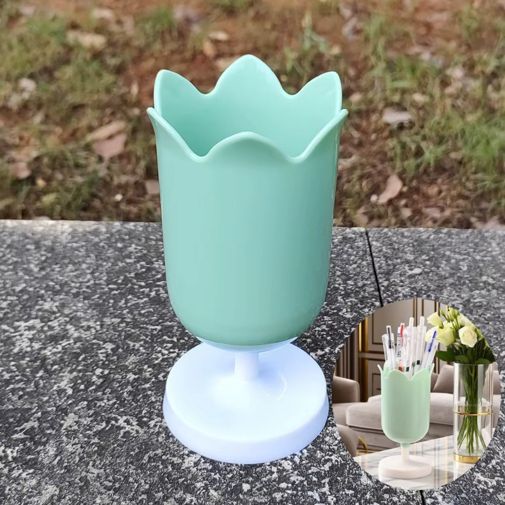 Cute Pencil Head Shape Pen Holder Pencil Storage Box Student Desktop Office Household Multifunctional Makeup Brush Organizer Box