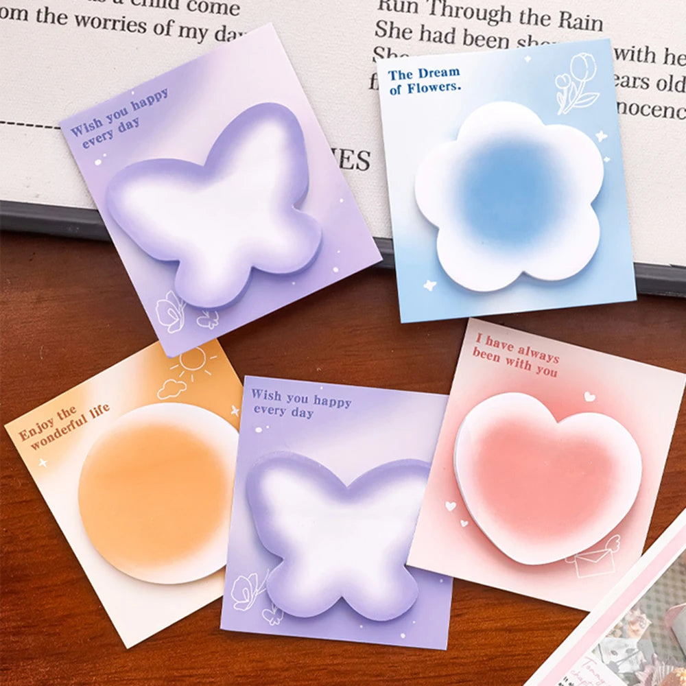 1 Piece  Adhesive Cute Kawaii Notes Notepad Memo Pad Office School Supplies Stationery Sticker