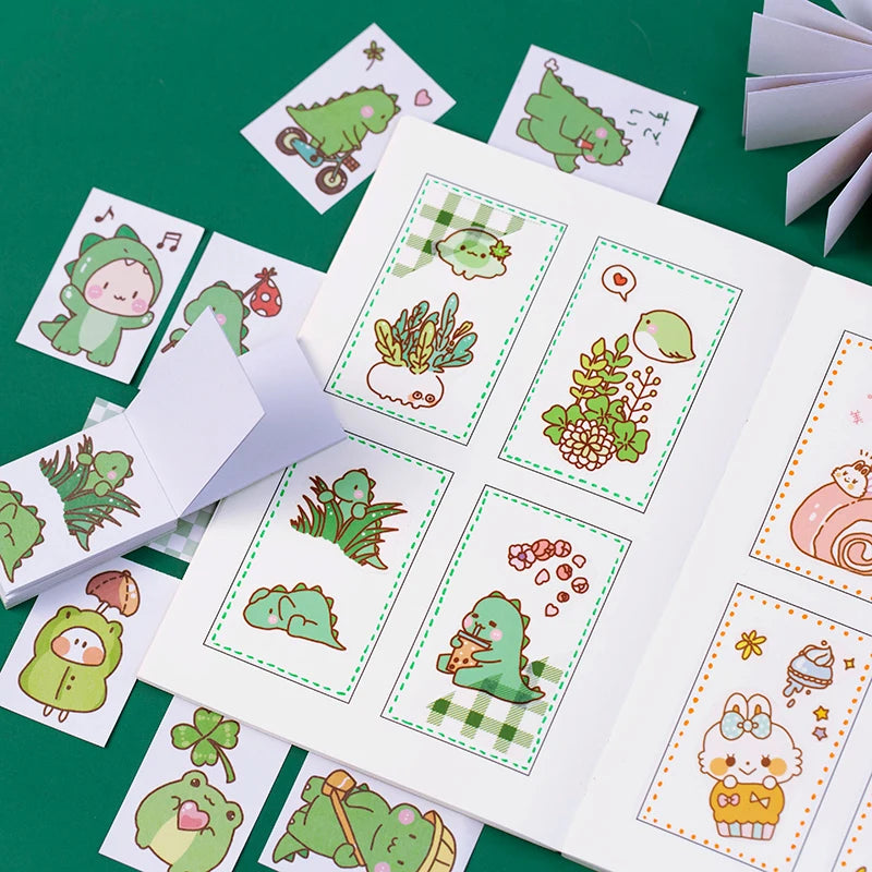 Yoofun 50 Sheets Small Meatball Series Different Patterns Mini Sticker Book Kawaii Planner Decor Stationery