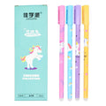 4Pcs/Set Unicorn Erasable Gel Pen 0.5Mm Kawaii Blue Black Ink Writing Pens Washable Handle for School Office Stationery Supplies