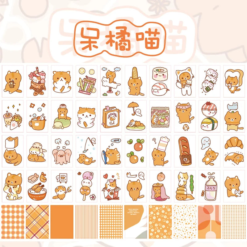 Yoofun 50 Sheets Small Meatball Series Different Patterns Mini Sticker Book Kawaii Planner Decor Stationery