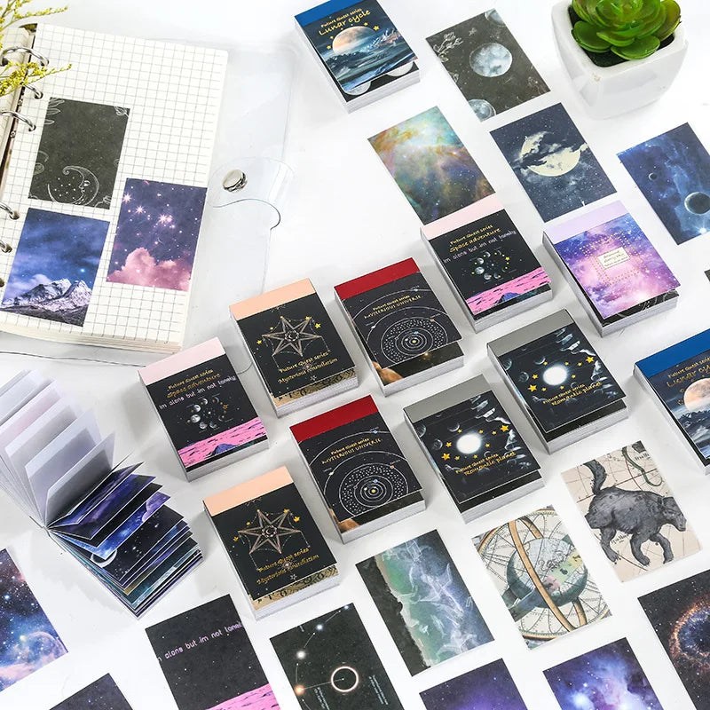 50Pcs/1Lot Kawaii Stationery Stickers Cosmic Starry Sky Diary Planner Junk Journal Stickers Scrapbook Craft Sticker