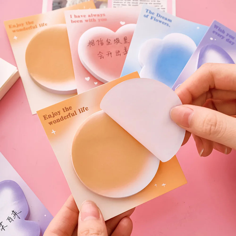 1 Piece  Adhesive Cute Kawaii Notes Notepad Memo Pad Office School Supplies Stationery Sticker