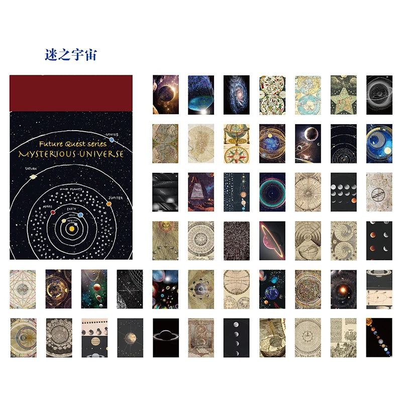 50Pcs/1Lot Kawaii Stationery Stickers Cosmic Starry Sky Diary Planner Junk Journal Stickers Scrapbook Craft Sticker