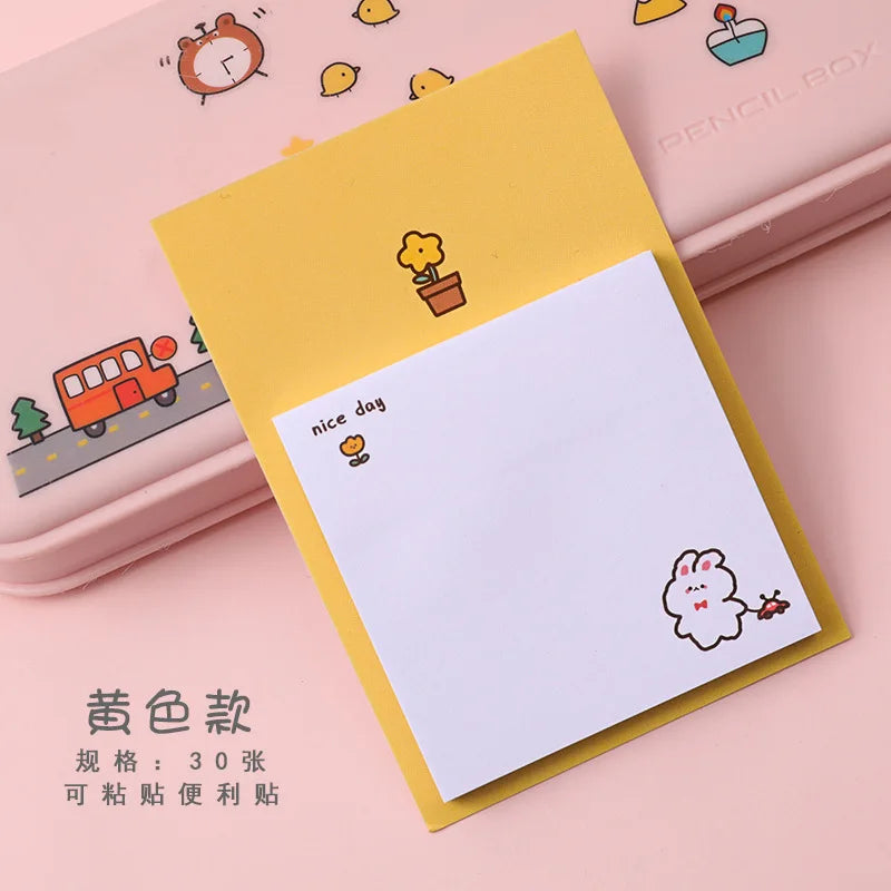 1 PCS Adhesive Cute Kawaii Bunny Bear Sticky Notes Notepad Memo Pad Office School Supply Stationery Notebook Sticker