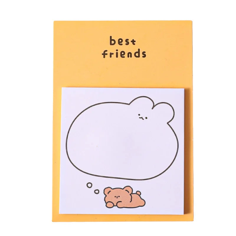 1 PCS Adhesive Cute Kawaii Bunny Bear Sticky Notes Notepad Memo Pad Office School Supply Stationery Notebook Sticker